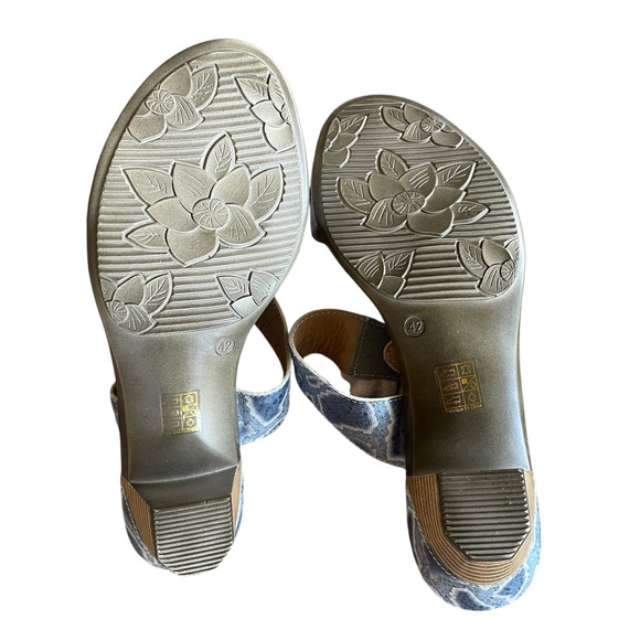 NEW L'ARTISTE SPRING STEP Cassana Size EU 42 Blue/Silver Leather Slide Sandals - Picture 10 of 11